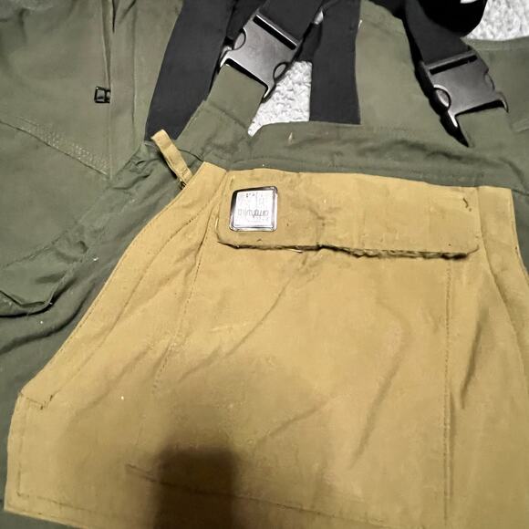 Thirtytwo Basement Bibs Mens Medium Shell Snowboard Pants Repel Green *** - Picture 2 of 10